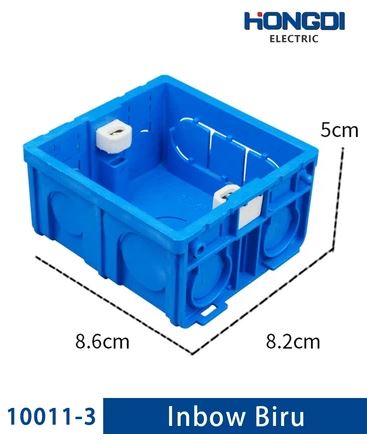 HONGDI Kotak Saklar Inbow 86mm PC Anti Api - 3 Warna Biru Material Premium Tahan Panas