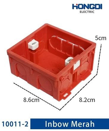HONGDI Kotak Saklar Inbow 86mm PC Anti Api - 3 Warna Merah Material Premium Tahan Panas