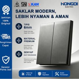 HONGDI Saklar Stop Kontak Hitam Permukaan Matte