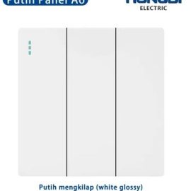 Hongdi Saklar Seri Warna Putih Glossy 3 Gang 1 Arah