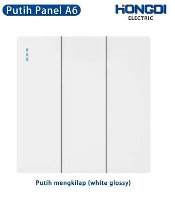 Hongdi Saklar Seri Warna Putih Glossy 3 Gang 1 Arah