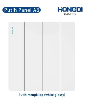 Hongdi Saklar Seri Warna Putih Glossy 4 Gang 1 Arah