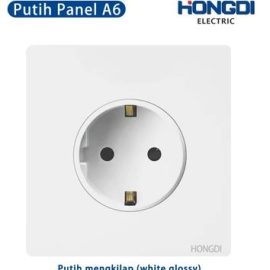 Hongdi Stopkontak Seri Warna Putih Glossy