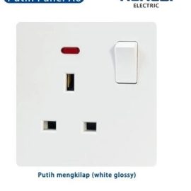 Hongdi Stopkontak AC Seri Warna Putih Glossy