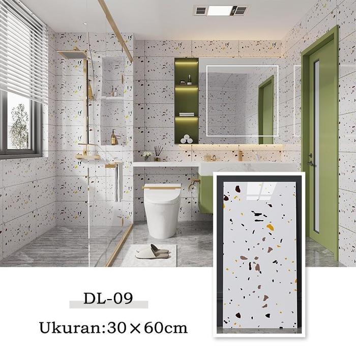 20pcs 30x60cm Granit Wallpaper Dinding Stiker VINYL Cabinet Marbel Pvc stiker aesthetic QTDL-09